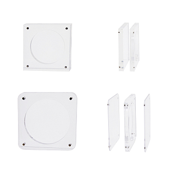 2 Sets 2 Style Transparent Square Acrylic Magnetic Coin Display Holder Case, Challenge Coin Capsule Jewelry Display Frame, Square, Clear, 8~10x8~10x0.2~0.8cm, Inner Diameter: 12.5~59.5mm, 1 set/style