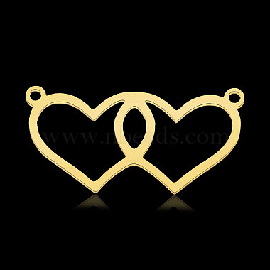 Real 18K Gold Plated Heart 201 Stainless Steel Links