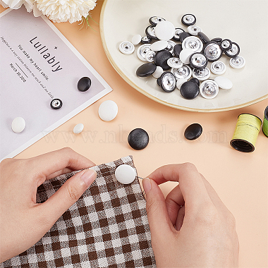 48Pcs 8 Style 1-Hole PU Leather Buttons(DIY-BC0006-42)-3