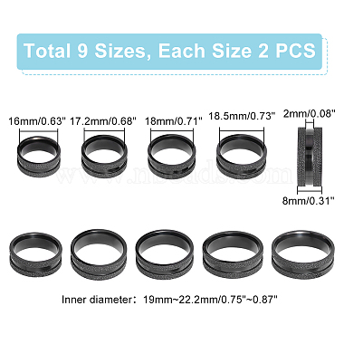 Unicraftale 18Stk. 9 Größe 201 gerillte Fingerringe aus Edelstahl für Männer und Frauen(STAS-UN0045-59A-EB)-3