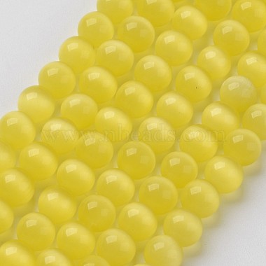 10mm Yellow Round Glass Beads
