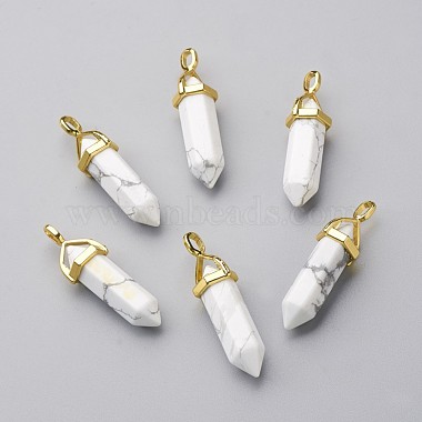 Natural Howlite Double Terminated Pointed Pendants(X-G-G902-B21)-4