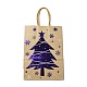 Christmas Theme Blue Printed Kraft Paper Tote Bags with Handles(ABAG-B006-04B)-1