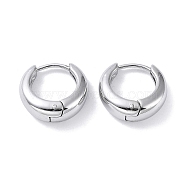 304 Stainless Steel Polishing Hoop Earrings, Stainless Steel Color, 15x6mm(EJEW-G366-01P)