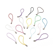 Nylon Cord Mobile Straps, with Iron Findings, Mixed Color, 5.3x0.35cm, about 1000pcs/bag(IFIN-P038-02P-M01)