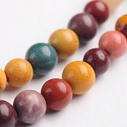 Round Natural Mookaite Gemstone Bead Strands, 4mm, Hole: 1mm, about 90pcs/strand, 14.9 inch(G-J333-06-4mm)