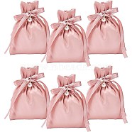 Leather Candy Pouches, Drawstring Bags, with Ribbon, for Wedding Gift Packaging, PeachPuff, 14.3x10.9x0.5cm(ABAG-WH0039-04A)