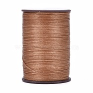 Flat Waxed Thread String, Micro Macrame Cord, for Leather Sewing Stitching, Sienna, 0.8mm, about 109.36 yards(100m)/roll(YC-P003-A03)