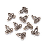 Tibetan Style Alloy Links connectors, Cadmium Free & Nickel Free & Lead Free, Antique Bronze color, about 22mm long, 19mm wide, 2.5mm thick, hole: 2mm(X-MLF9355Y-NF)