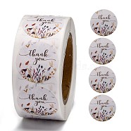1 Inch Thank You Stickers, Self-Adhesive Kraft Paper Gift Tag Stickers, Adhesive Labels, for Festival, Christmas, Holiday Presents, with Word Thank You, Colorful, Sticker: 25mm, 500pcs/roll(DIY-G013-A06)