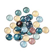 Flatback Half Round/Dome Flower and Plants Pattern Glass Cabochons for DIY Projects, Mixed Color, 20x5.5mm(X-GGLA-R026-20mm-15)