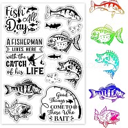 Custom PVC Plastic Clear Stamps, for DIY Scrapbooking, Photo Album Decorative, Cards Making, Fish, 160x110x3mm(DIY-WH0448-0120)