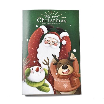 Paper Greeting Cards, Tent Card, Christmas Theme, Rectangle, Snowman, 150x100x1mm