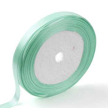 Single Face Satin Ribbon, Polyester Ribbon, Turquoise, 1/4 inch(6mm), about 25yards/roll(22.86m/roll), 10rolls/group, 250yards/group(228.6m/group)