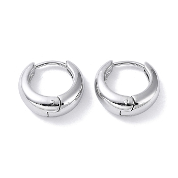 304 Stainless Steel Polishing Hoop Earrings, Stainless Steel Color, 15x6mm