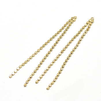 Brass Chain Big Pendants, Real 18K Gold Plated, 70~75x4x1mm, Hole: 1mm