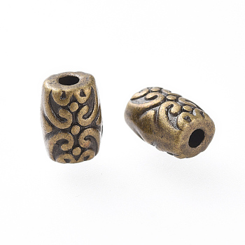 Tibetan Style Beads, Alloy Beads, Lead Free & Cadmium Free, Column, Antique Bronze, 7.5x5mm, Hole: 1.5mm