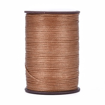Flat Waxed Thread String, Micro Macrame Cord, for Leather Sewing Stitching, Sienna, 0.8mm, about 109.36 yards(100m)/roll
