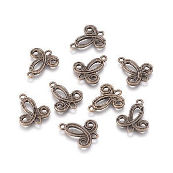 Tibetan Style Alloy Links connectors, Cadmium Free & Nickel Free & Lead Free, Antique Bronze color, about 22mm long, 19mm wide, 2.5mm thick, hole: 2mm