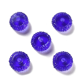 Transparent Resin Beads, Textured Rondelle, Mauve, 12x7mm, Hole: 2.5mm