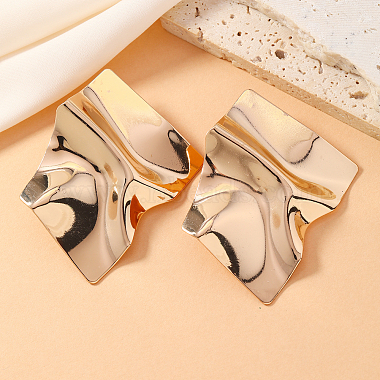 Iron Irregular Mirror Statement Stud Earrings(LZ8927)-3