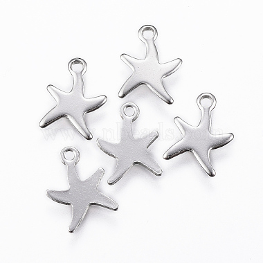 Stainless Steel Color Starfish Stainless Steel Charms
