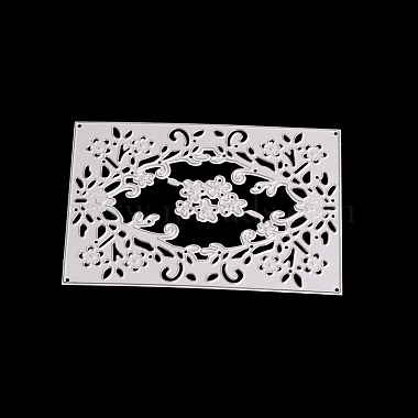Rectangle with Flower Frame Carbon Steel Cutting Dies Stencils(DIY-F028-33)-2