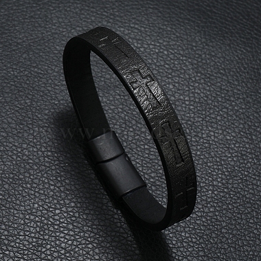 Black Cross Imitation Leather Bracelets