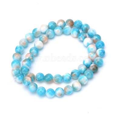 Natural Dyed White Jade Gemstone Bead Strands(X-G-R271-6mm-XP16)-2