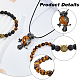 Collier à pendentif hibou en alliage fibloom et bracelets extensibles en perles(SJEW-FI0001-06)-3