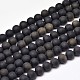 Frosted Natural Golden Sheen Obsidian Round Bead Strands(G-F266-04-8mm)-1