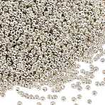MIYUKI Round Rocailles Beads, Japanese Seed Beads, 11/0, (RR1051) Galvanized Silver, 11/0, 2x1.3mm, Hole: 0.8mm, about 50000pcs/pound(SEED-G007-RR1051)