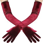 Velvet Lady Long Gloves, For Wedding Teas Party Prom, Dark Red, 525x100x7.5mm(AJEW-WH20072-12A)