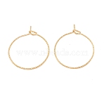 Ion Plating(IP) 316 Surgical Stainless Steel Hoop Earrings Findings, Nickel Free, Wine Glass Charms Rings, Golden, 29x25mm, Pin: 0.6mm(X-STAS-D183-02G-01)