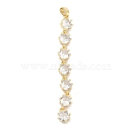 Brass Micro Pave Cubic Zirconia Big Pendants, Golden, 54x6.5x3.5mm, Hole: 5.5x2.5mm(KK-A285-05G)