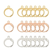 30Pcs 3 Style Ion Plating(IP) 316L Surgical Stainless Steel Leverback Earring Findings, with Loop, Mixed Color, 14.5x12.5x1.5~2mm, Hole: 1.2~1.4mm, 10pcs/style(STAS-FS0001-18M)