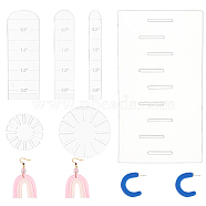 Snowflake & Arch Shape Polymer Clay Earring Charms Guide, Acrylic Cutters for Polymer Clay Jewelry Making, Clear, 18~56.5x7.8~39.5x0.5~6mm(TOOL-BC0002-33)