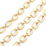 Brass Cable Chains, with Spool, Unwelded, Real 18K Gold Plated, 12x8.5x2mm and 7x5x2mm(CHC-D028-15G)