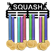 Squash Theme Iron Medal Hanger Holder Display Wall Rack, with Screws, Sports Themed Pattern, 150x400mm(ODIS-WH0021-411)