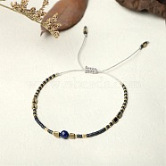 Bohemian Style Handmade Braided Friendship Bracelet with Semi-Precious Beads for Women, Mixed Color, 0.1cm(ST0315989)