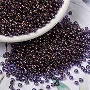 MIYUKI Round Rocailles Beads, Japanese Seed Beads, (RR1884) Violet Gold Luster, 8/0, 3mm, Hole: 1mm, about 422~455pcs/bottle, 10g/bottle(SEED-JP0009-RR1884)