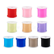 10 Bundles 10 Colors Synthetic Rubber Cord, with 10Pcs Plastic Spools, Round, Mixed Color, 2mm, about 5.47 Yards(5m)/Bundle, 1 bundle/color(RCOR-YS0001-01)