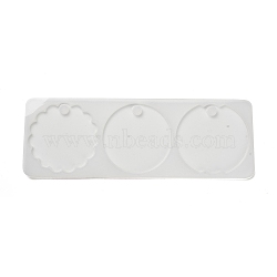 DIY Pendant Silicone Molds, Resin Casting Molds, for UV Resin, Epoxy Resin Craft Making, White, 90x260x5mm, Hole: 10.5mm, Inner Diameter: 79~84x79mm(DIY-G113-04F)