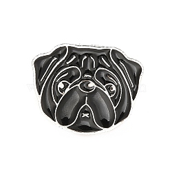 Dog Enamel Pin with Brass Butterfly Clutches, Alloy Badge for Backpack Clothing, Pug Pattern, 19.5x24x10mm, Pin: 1.1mm(JEWB-A006-03I)