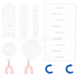 Snowflake & Arch Shape Polymer Clay Earring Charms Guide, Acrylic Cutters for Polymer Clay Jewelry Making, Clear, 18~56.5x7.8~39.5x0.5~6mm(TOOL-BC0002-33)