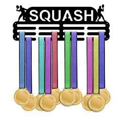 Squash Theme Iron Medal Hanger Holder Display Wall Rack, with Screws, Sports Themed Pattern, 150x400mm(ODIS-WH0021-411)