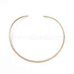 Vacuum Plating 304 Stainless Steel Floral Textured Wire Necklace Making, Rigid Necklaces, Minimalist Choker, Cuff Collar, Golden, 0.36cm, Inner Diameter: 5-1/2 inch(14cm)(STAS-B036-05G)