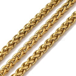 Ion Plating(IP) 304 Stainless Steel Link Chains, Unwelded, with Spool, Keel Chain, Golden, 4mm(CHS-A012-02D-G)