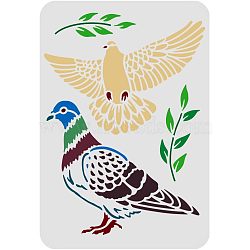Large Plastic Reusable Drawing Painting Stencils Templates, for Painting on Scrapbook Fabric Tiles Floor Furniture Wood, Rectangle, Bird Pattern, 297x210mm(DIY-WH0202-217)