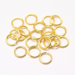Brass Jump Rings, Open Jump Rings, Cadmium Free & Nickel Free & Lead Free, Golden, 4x0.7mm, 21 Gauge, Inner Diameter: 2.4mm, about 250pcs/5g(KK-E711-050-4mm-G-NR)